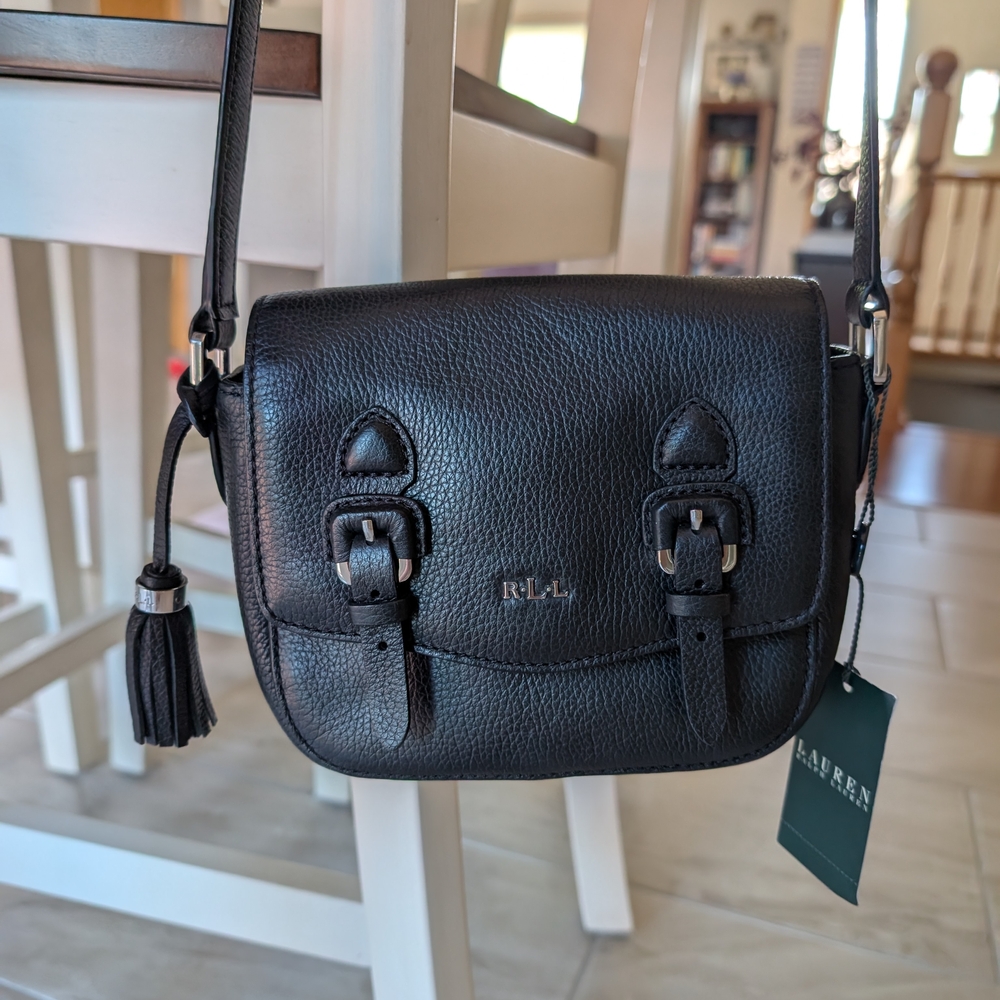 Ralph Lauren Black Leather Crossbody Bag